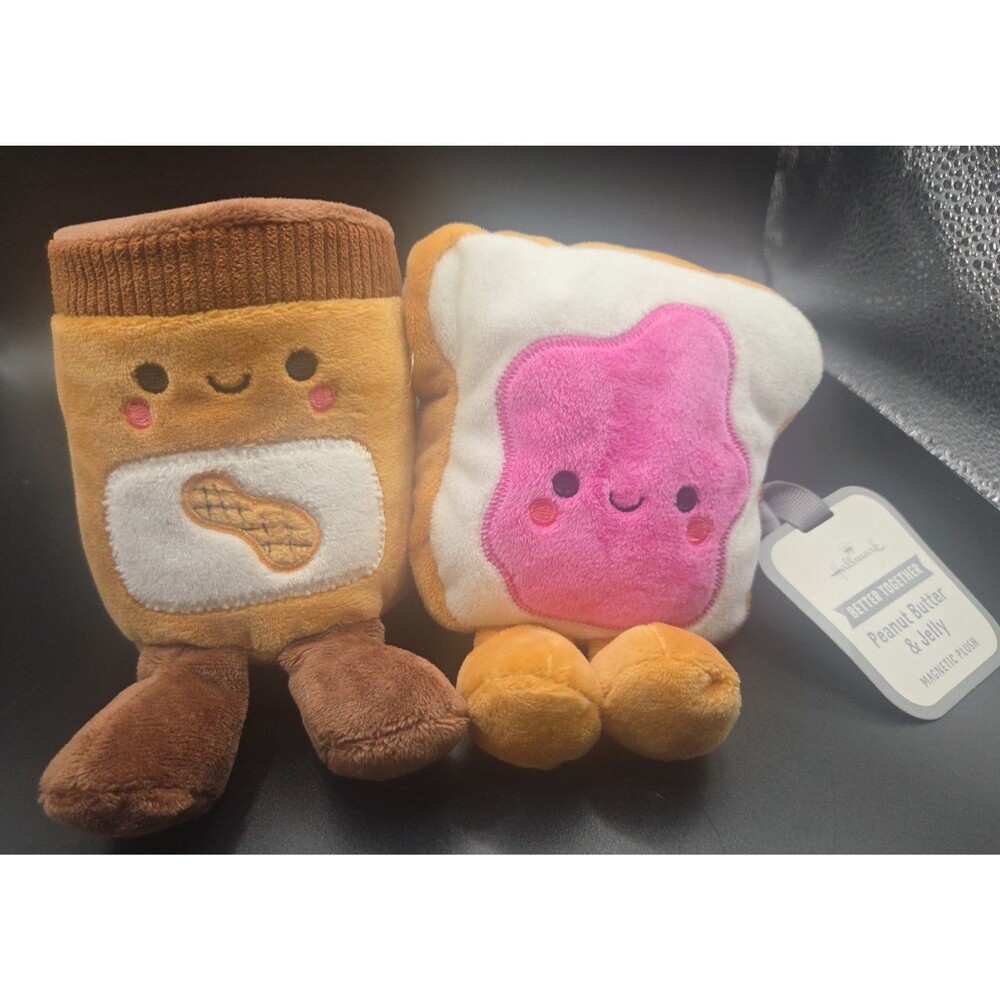 Hallmark Better Together Peanut Butter & Jelly Magnetic Plush Stuffy Set 5" *NWT